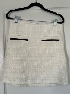 Loft White Tweed Skirt